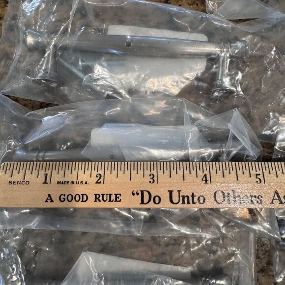 Brainerd Satin Nickel Drawer Pull & Knob Set of 6 Kitchen Hardware varied sizes - Picture 8 of 12